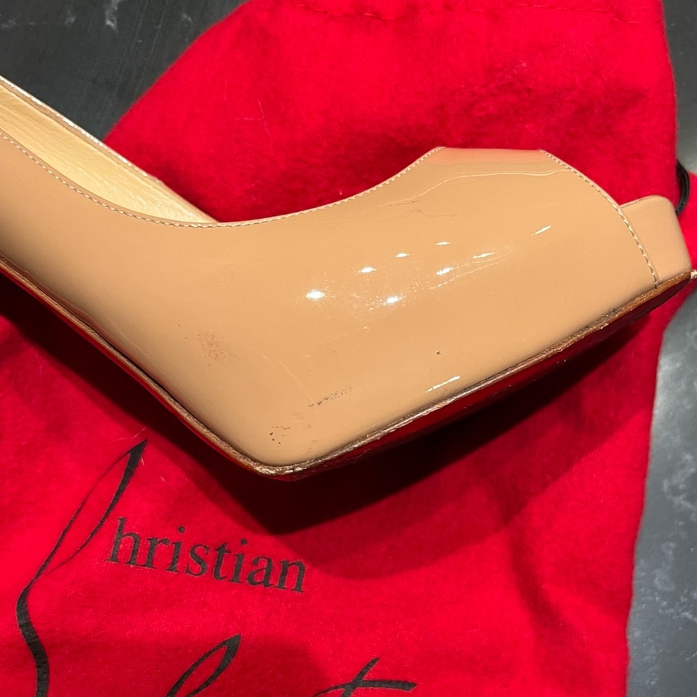 Christian Louboutin Nude Peep Toe Pumps - Picture 10 of 12